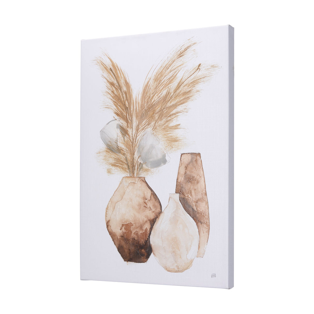 Vase Gray Pods by Mercana Studio a Hand Embellished Textured Canvas by Mercana at Eve Furniture