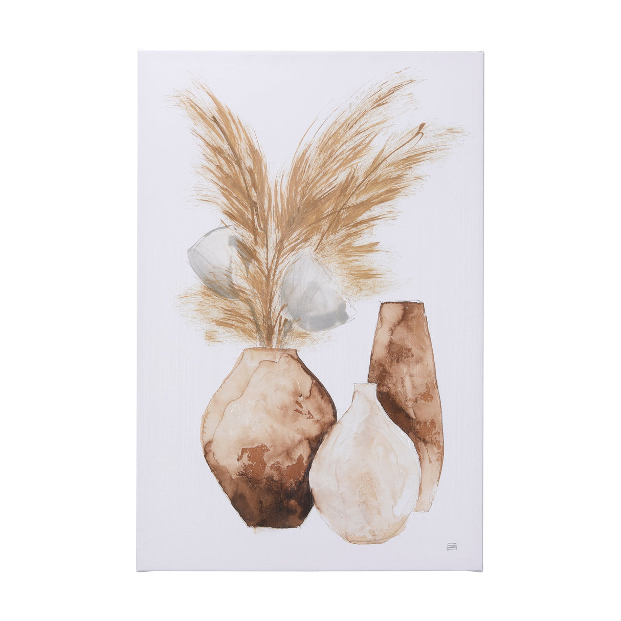 Vase Gray Pods by Mercana Studio a Hand Embellished Textured Canvas by Mercana at Eve Furniture