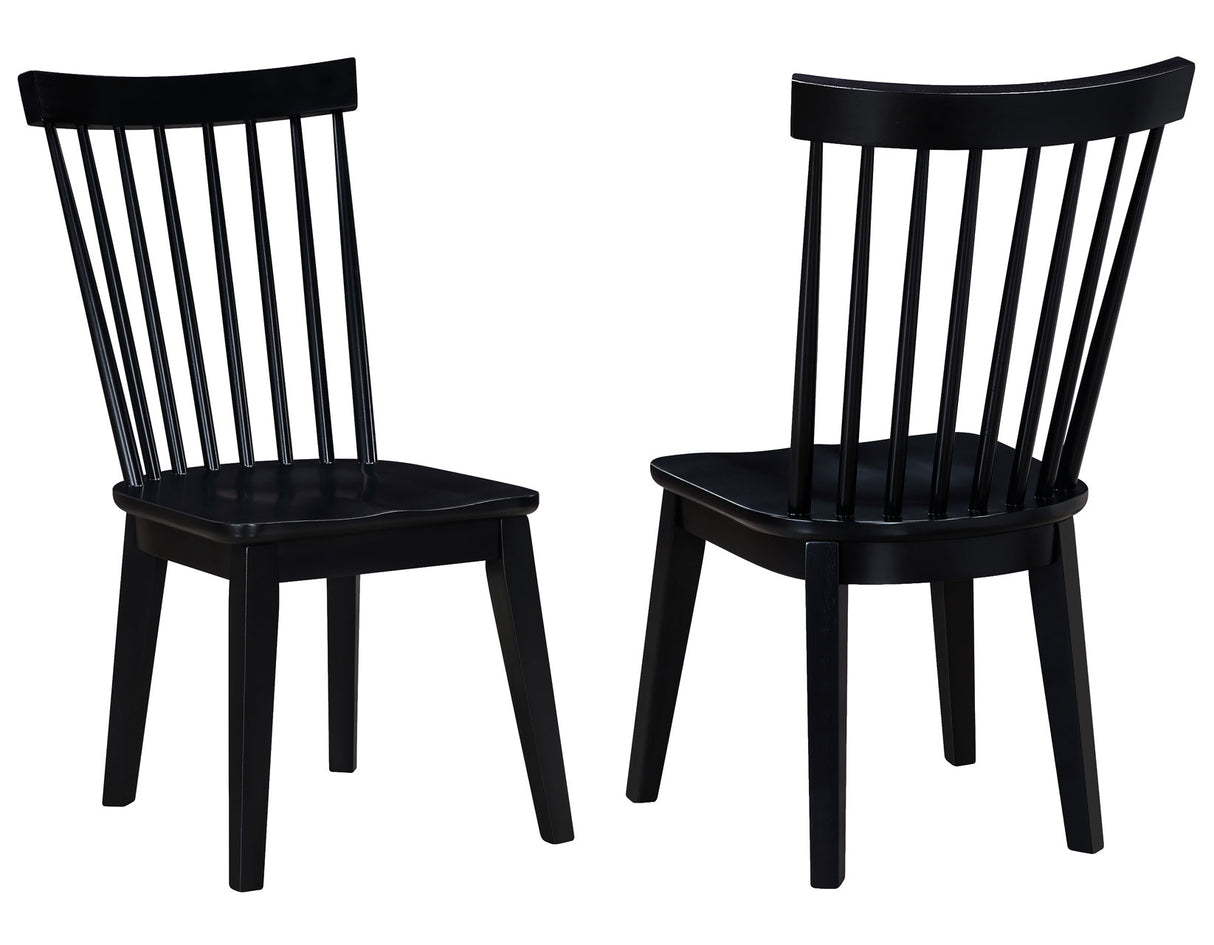 Vaughn Driftwood/Black 5-Piece 60-96″ w/2-18 Leaves Dining Set by Steve Silver at Eve Furniture