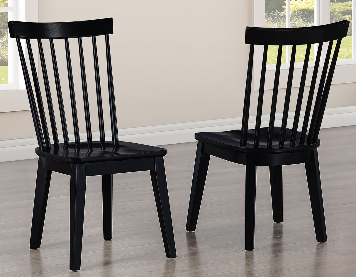 Vaughn Driftwood/Black 5-Piece 60-96″ w/2-18 Leaves Dining Set by Steve Silver at Eve Furniture