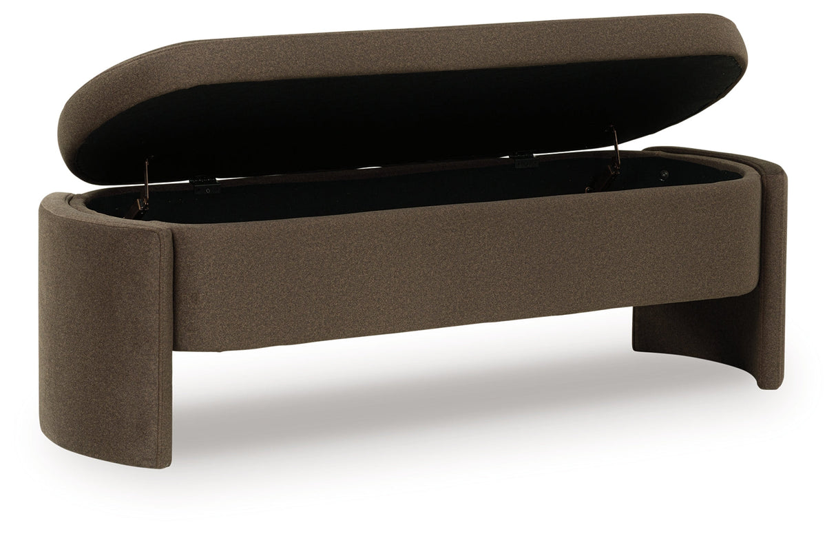 Vavuniya Brown Storage Bench by Ashley at Eve Furniture