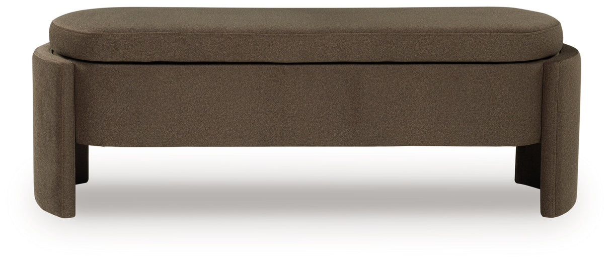 Vavuniya Brown Storage Bench by Ashley at Eve Furniture
