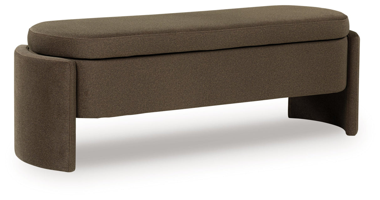 Vavuniya Brown Storage Bench by Ashley at Eve Furniture