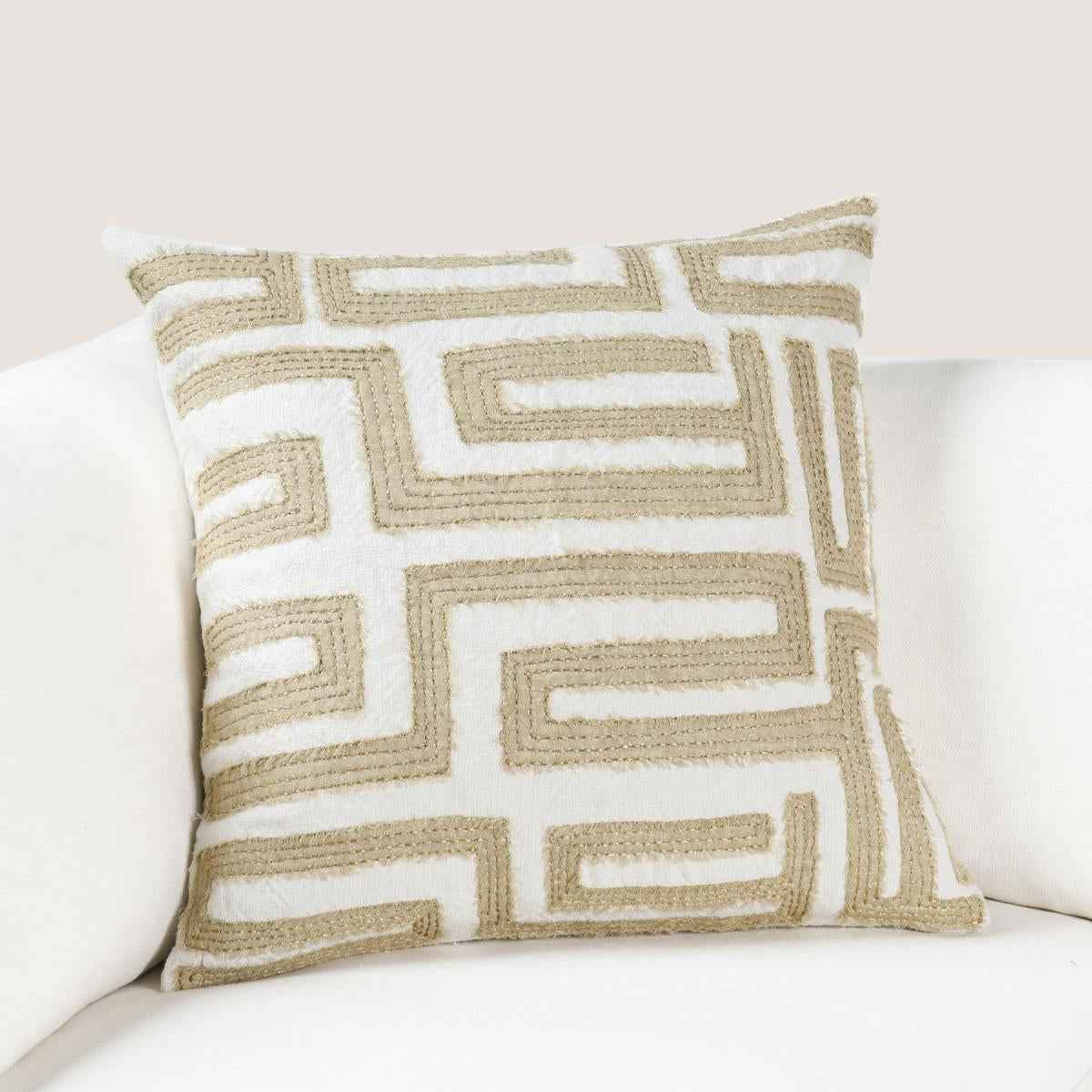 VC Mateo Metallic Gold/Ivory 22X22 Throw Pillow (Set of 2) by Classic Home at Eve Furniture
