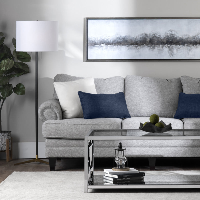 Veda Black/Gold Floor Lamp by Crestview at Eve Furniture
