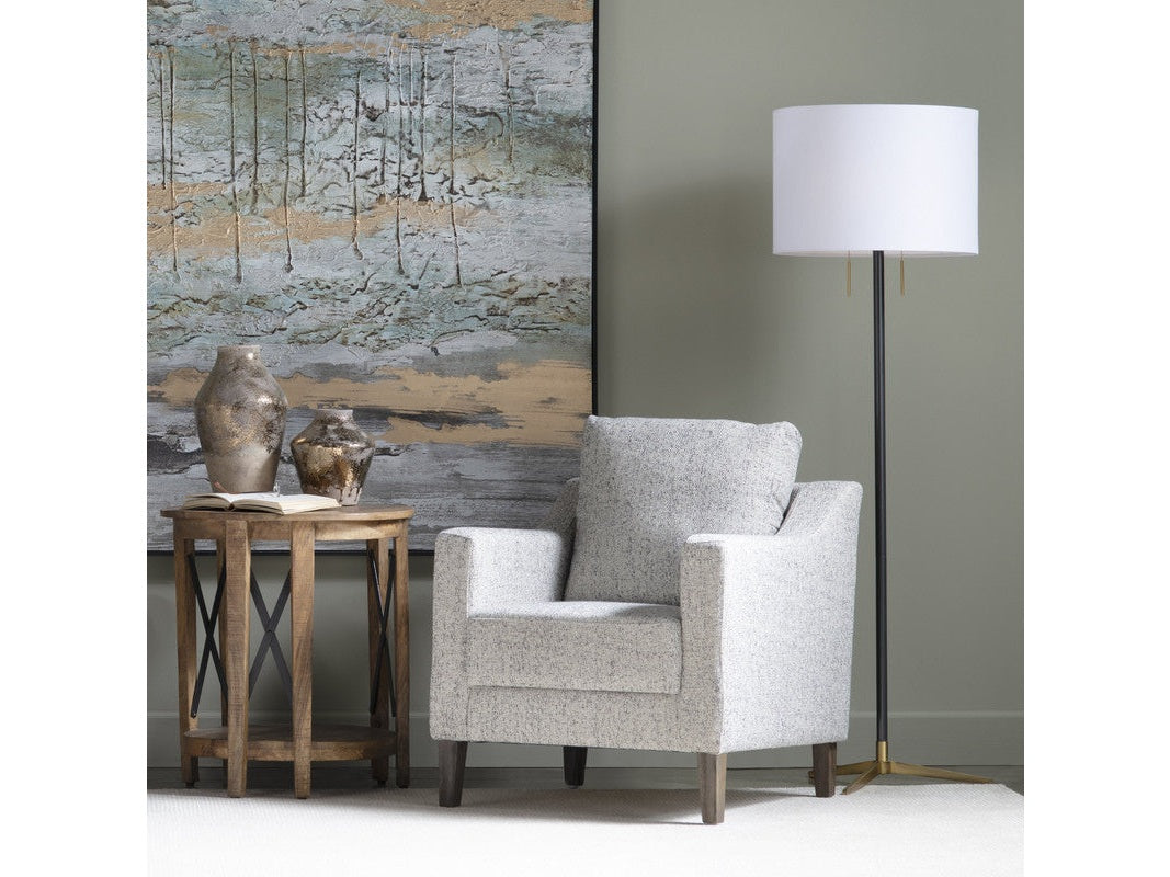 Veda Black/Gold Floor Lamp by Crestview at Eve Furniture