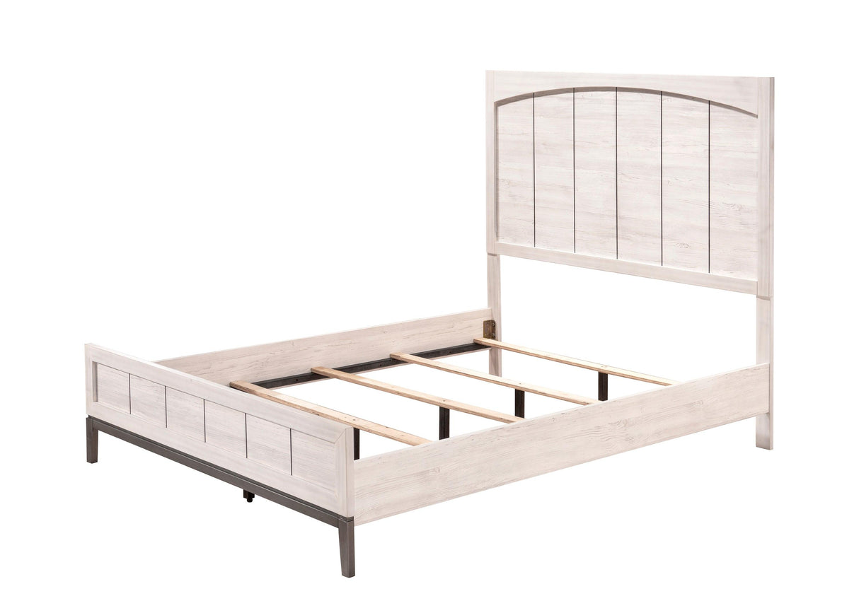 Veda Chalk King Panel Bed by Crown Mark at Eve Furniture
