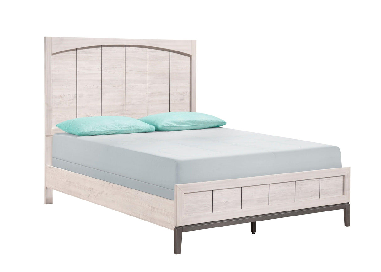 Veda Chalk King Panel Bed by Crown Mark at Eve Furniture