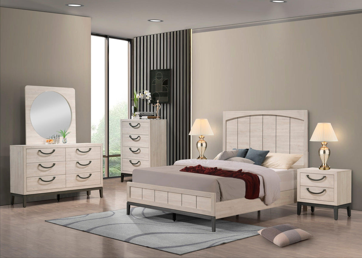 Veda Chalk Panel Bedroom Set by Crown Mark at Eve Furniture