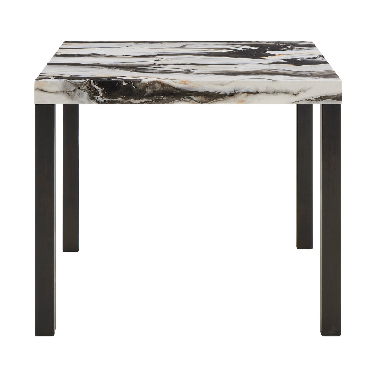 Vega Black and Brown Faux Marble Counter Height Set by Crown Mark at Eve Furniture