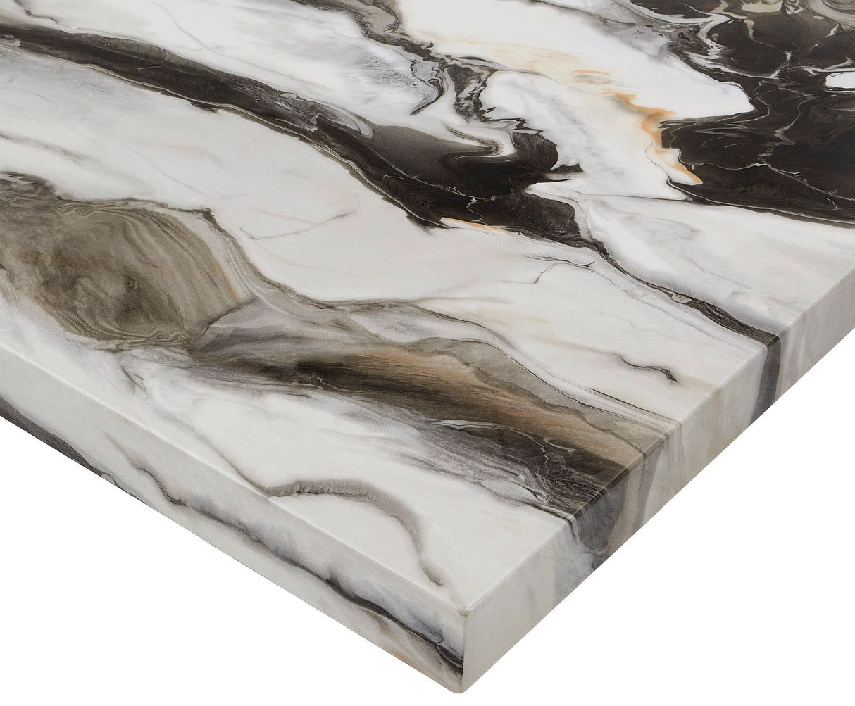 Vega Beige/Black Faux Marble Counter Height Set by Crown Mark at Eve Furniture