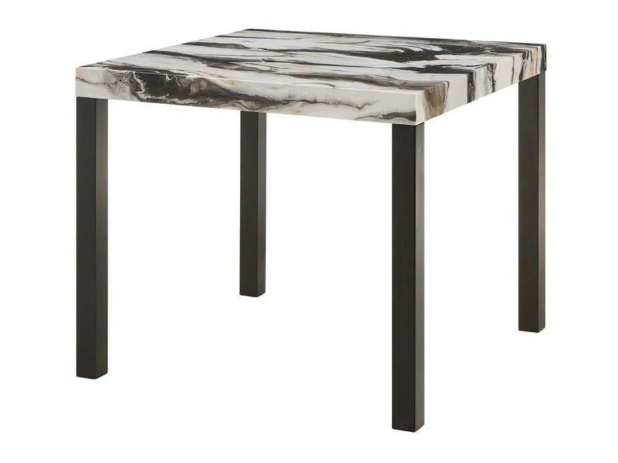 Vega Beige/Black Faux Marble Counter Height Set by Crown Mark at Eve Furniture
