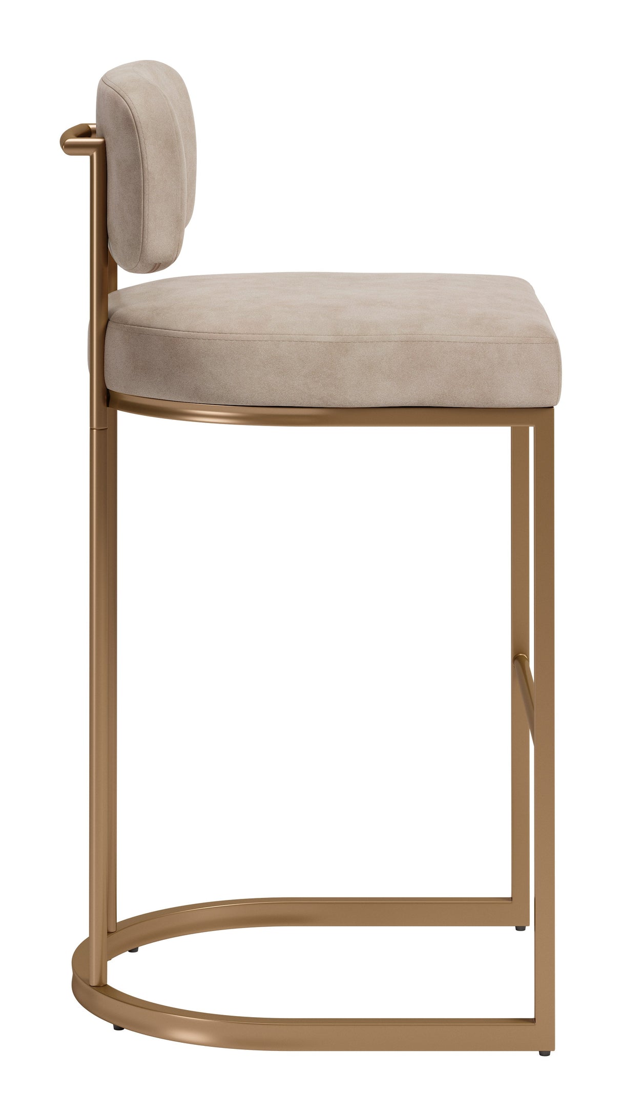 Velar Beige & Bronze Barstool (Set of 2) by Zuomod at Eve Furniture