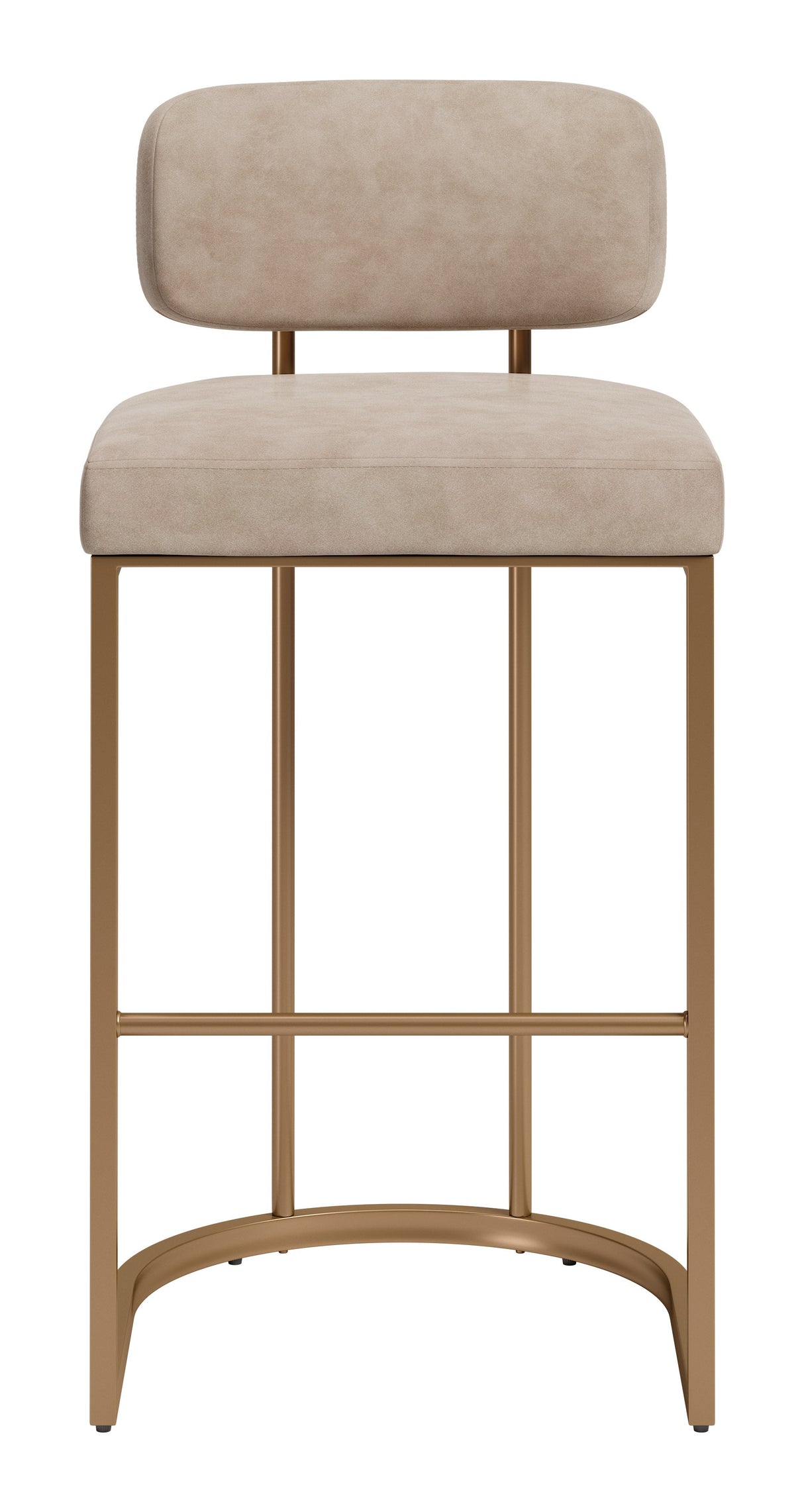 Velar Beige & Bronze Barstool (Set of 2) by Zuomod at Eve Furniture