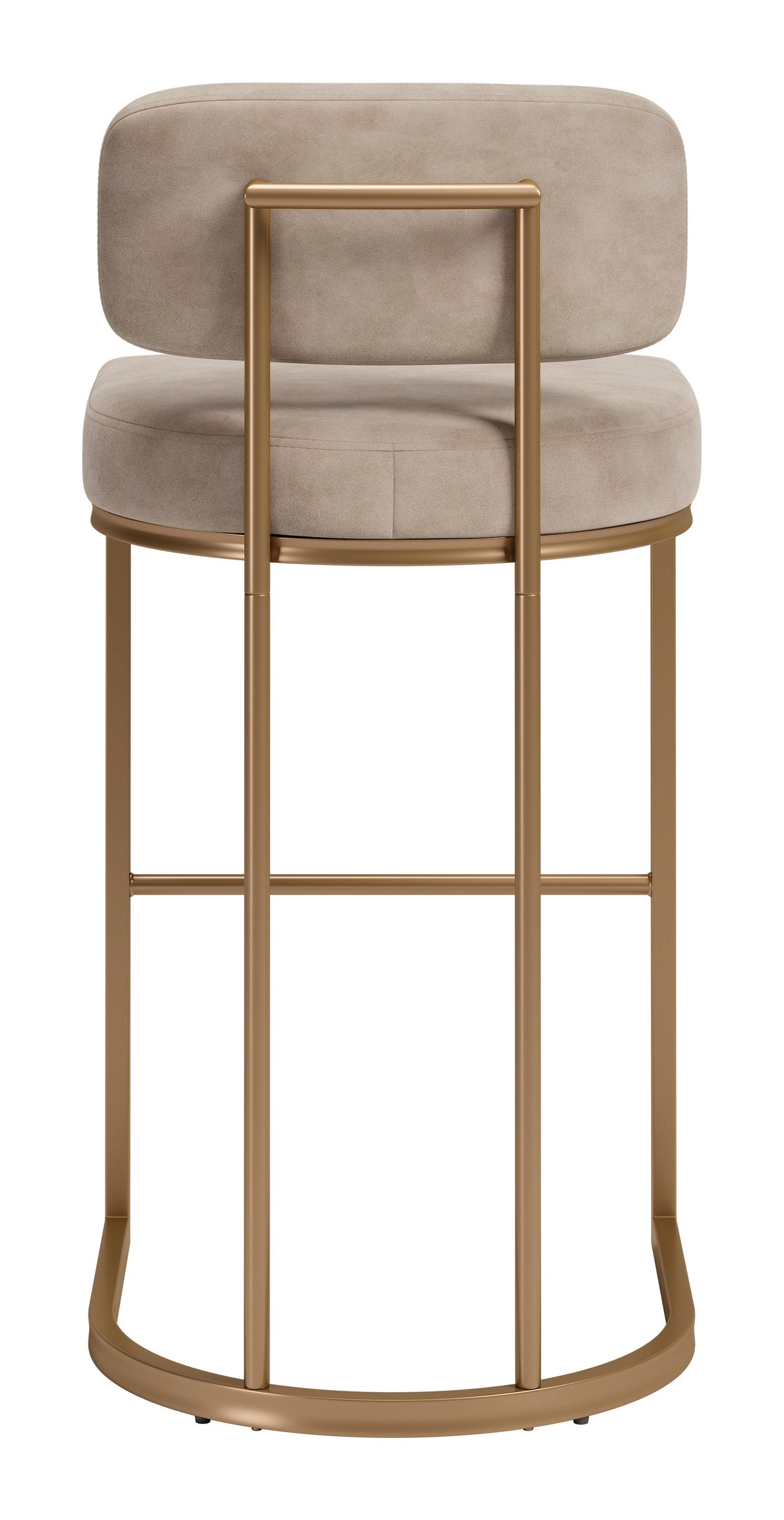 Velar Beige & Bronze Barstool (Set of 2) by Zuomod at Eve Furniture
