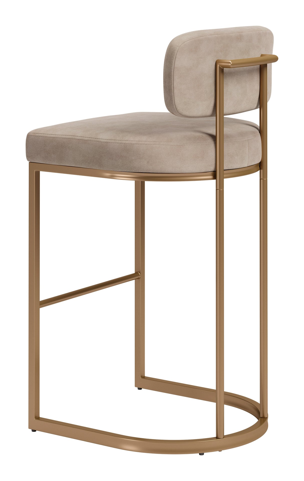 Velar Beige & Bronze Barstool (Set of 2) by Zuomod at Eve Furniture