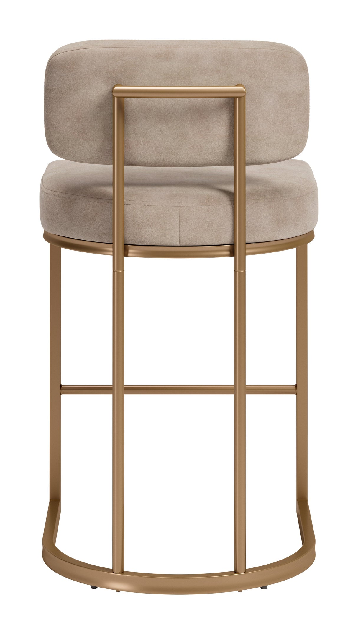 Velar Beige & Bronze Counter Stool (Set of 2) by Zuomod at Eve Furniture