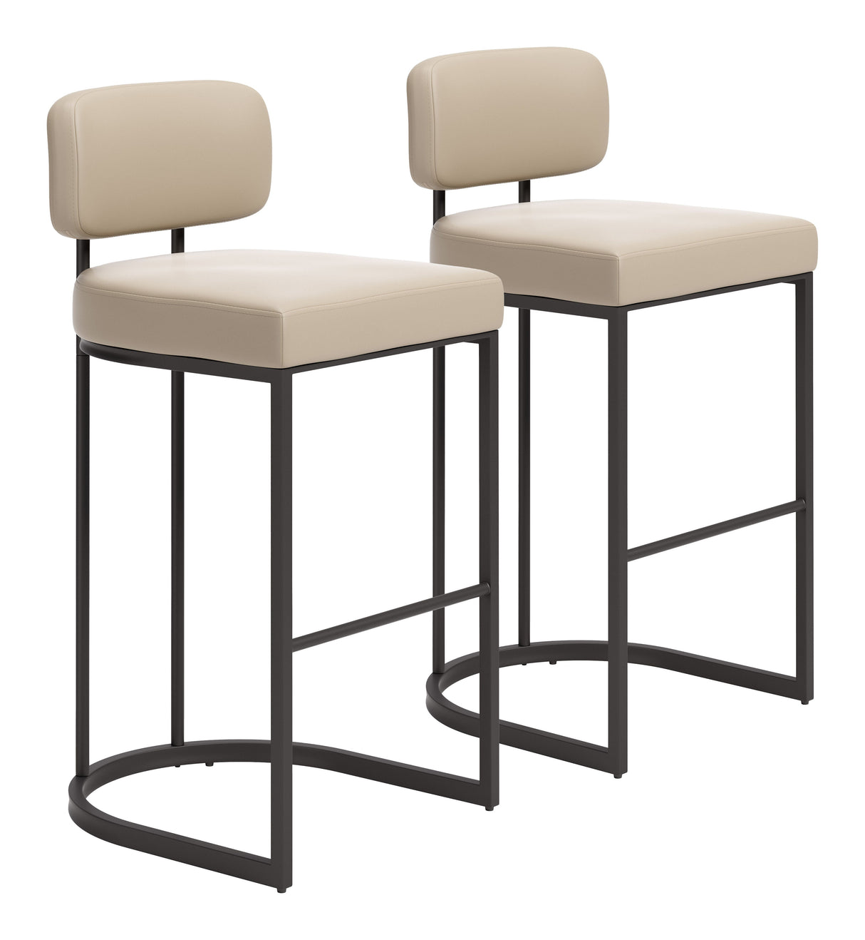 Velar Beige & Gray Barstool (Set of 2) by Zuomod at Eve Furniture