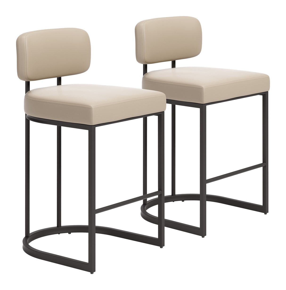 Velar Beige & Gray Counter Stool (Set of 2) by Zuomod at Eve Furniture