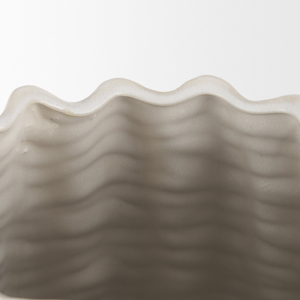 Velia Tall Seashell Sculptural Cream Glazed Ceramic Vase by Mercana at Eve Furniture
