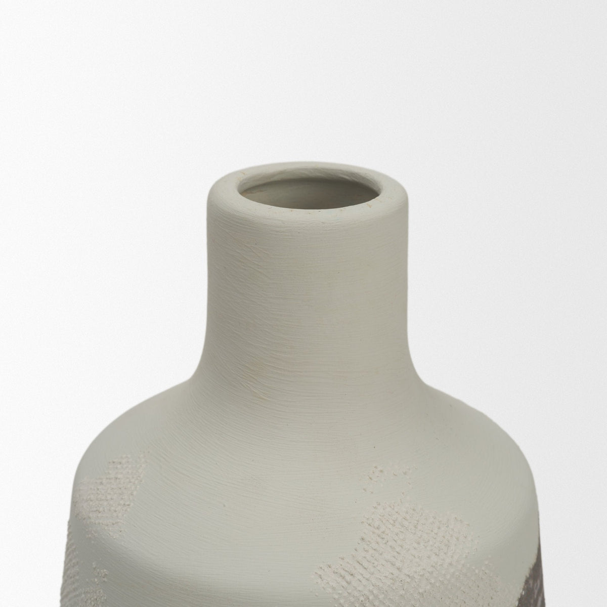 Velo 11.8H White w/Green Hand-Painted Terracotta Decorative Vase by Mercana at Eve Furniture
