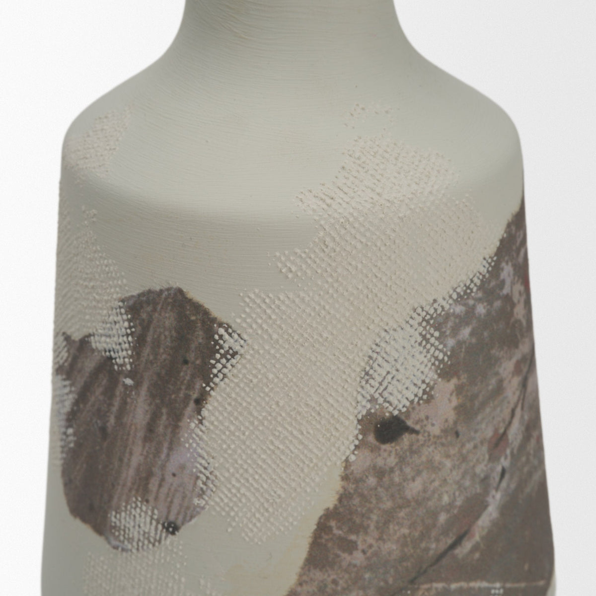 Velo 11.8H White w/Green Hand-Painted Terracotta Decorative Vase by Mercana at Eve Furniture