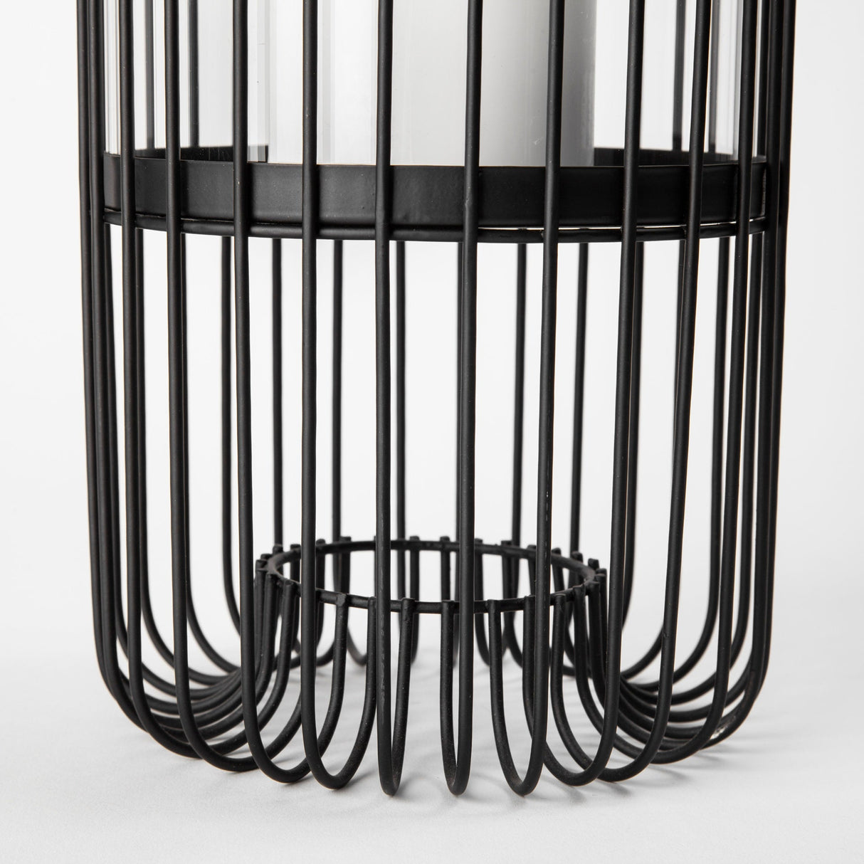 Velo II Large Black Metal Cylindrical Table Candle Holder by Mercana at Eve Furniture