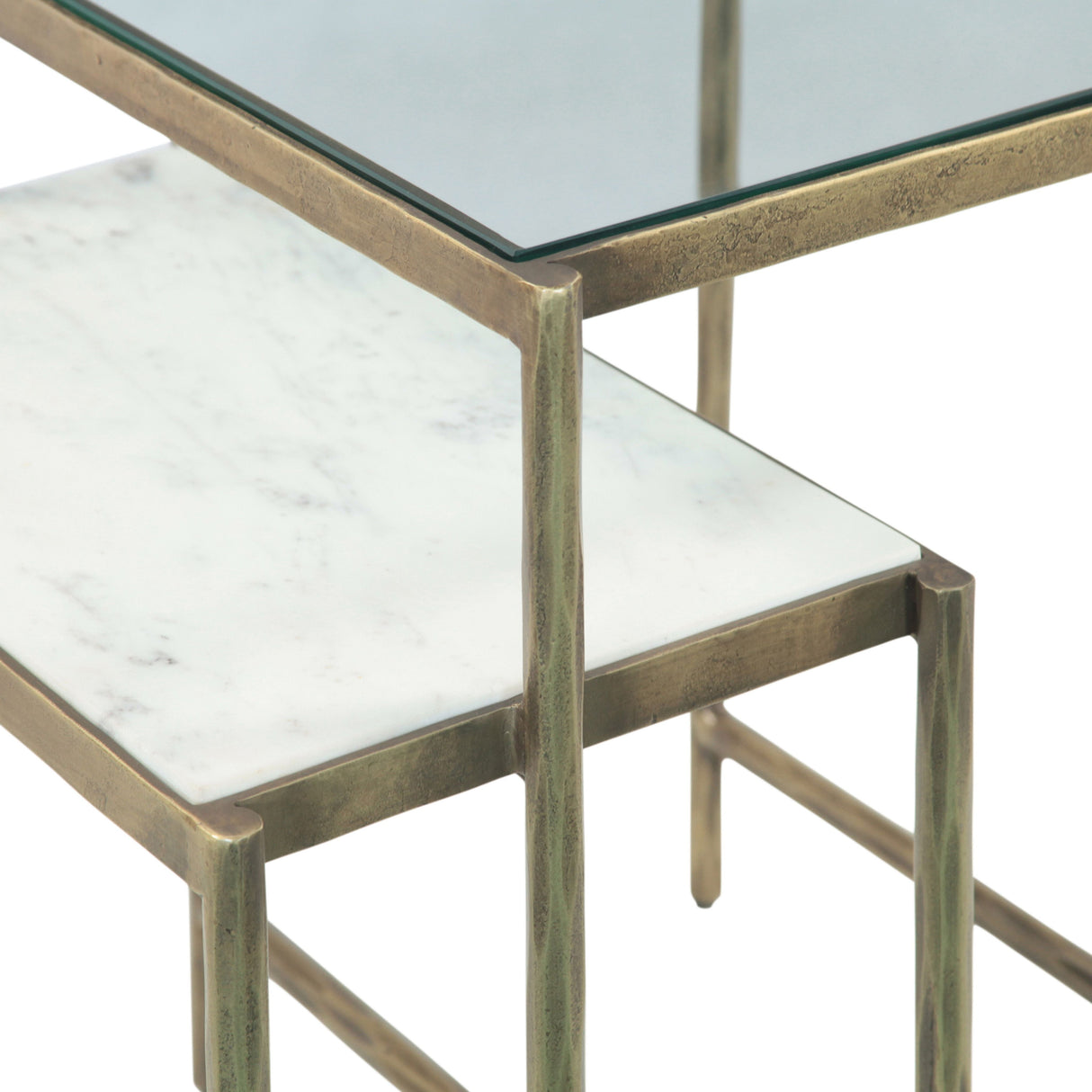 Venice 50" Nesting Console Table with Marble and Glass by Home Trends & Design at Eve Furniture