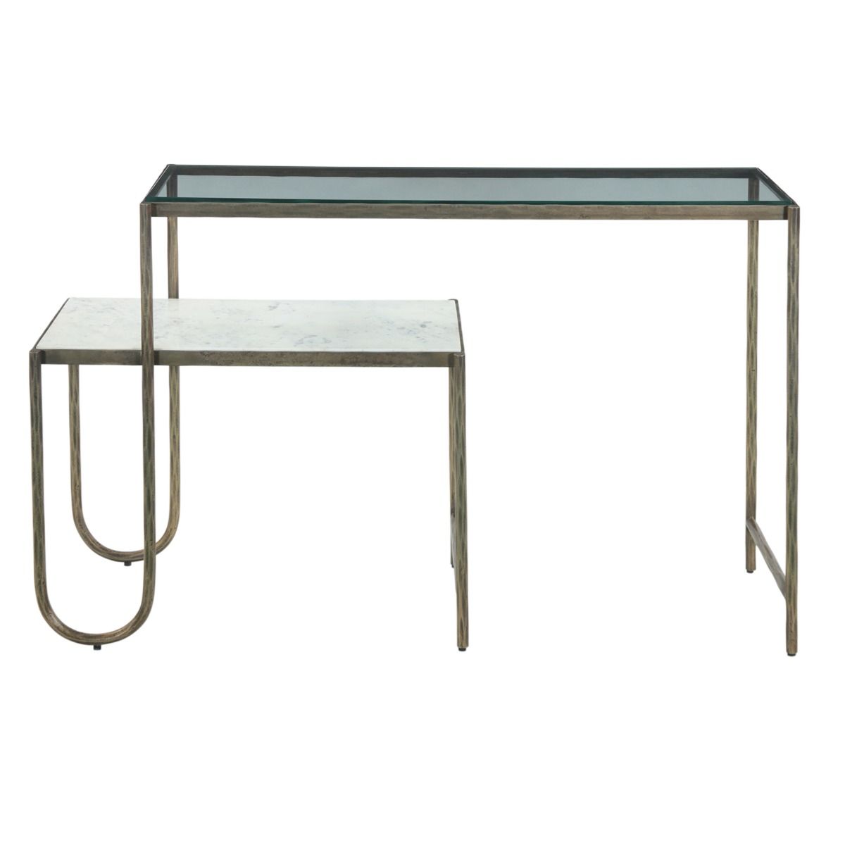 Venice 50" Nesting Console Table with Marble and Glass by Home Trends & Design at Eve Furniture