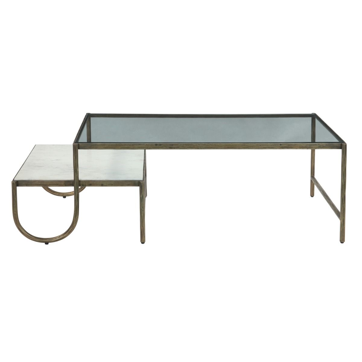 Venice 52" Nesting Coffee Table with Glass and Marble Top by Home Trends & Design at Eve Furniture