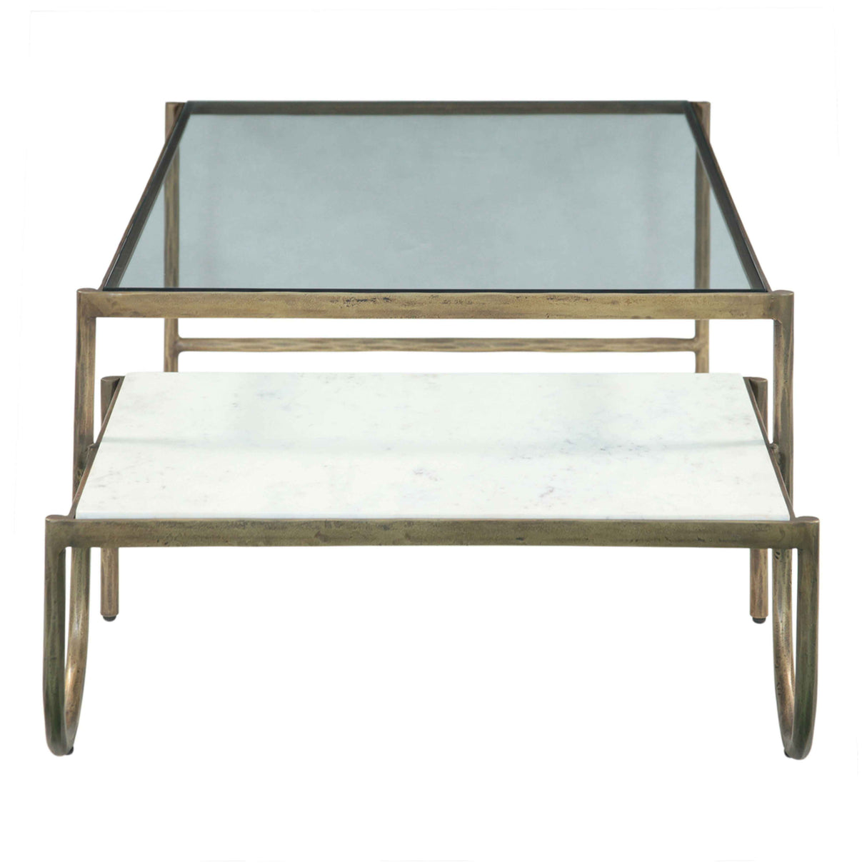 Venice 52" Nesting Coffee Table with Glass and Marble Top by Home Trends & Design at Eve Furniture