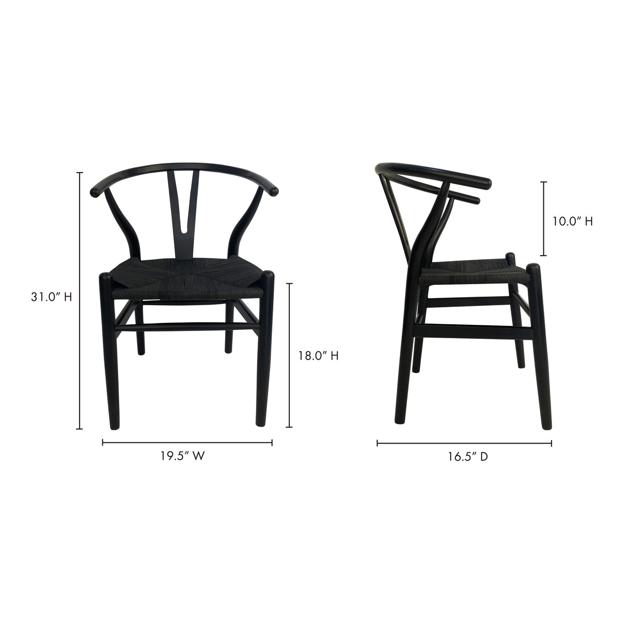 Ventana Black Dining Chair (Set of 2) by MOES at Eve Furniture