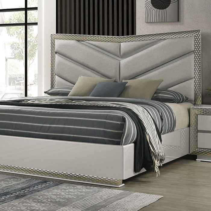 Ventnor Gray 4-Piece Queen Bedroom Set by Furniture of America at Eve Furniture