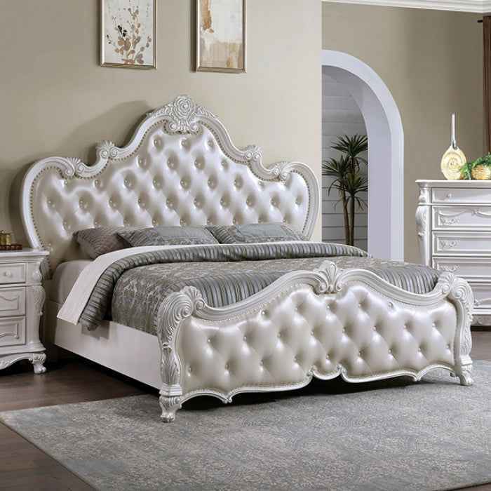 Ventresca White 4-Piece Queen Bedroom Set by Furniture of America at Eve Furniture