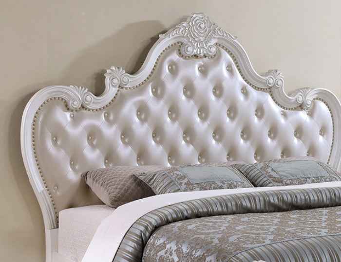 Ventresca White 4-Piece Queen Bedroom Set by Furniture of America at Eve Furniture