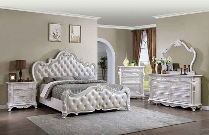 Ventresca White 4-Piece Queen Bedroom Set by Furniture of America at Eve Furniture