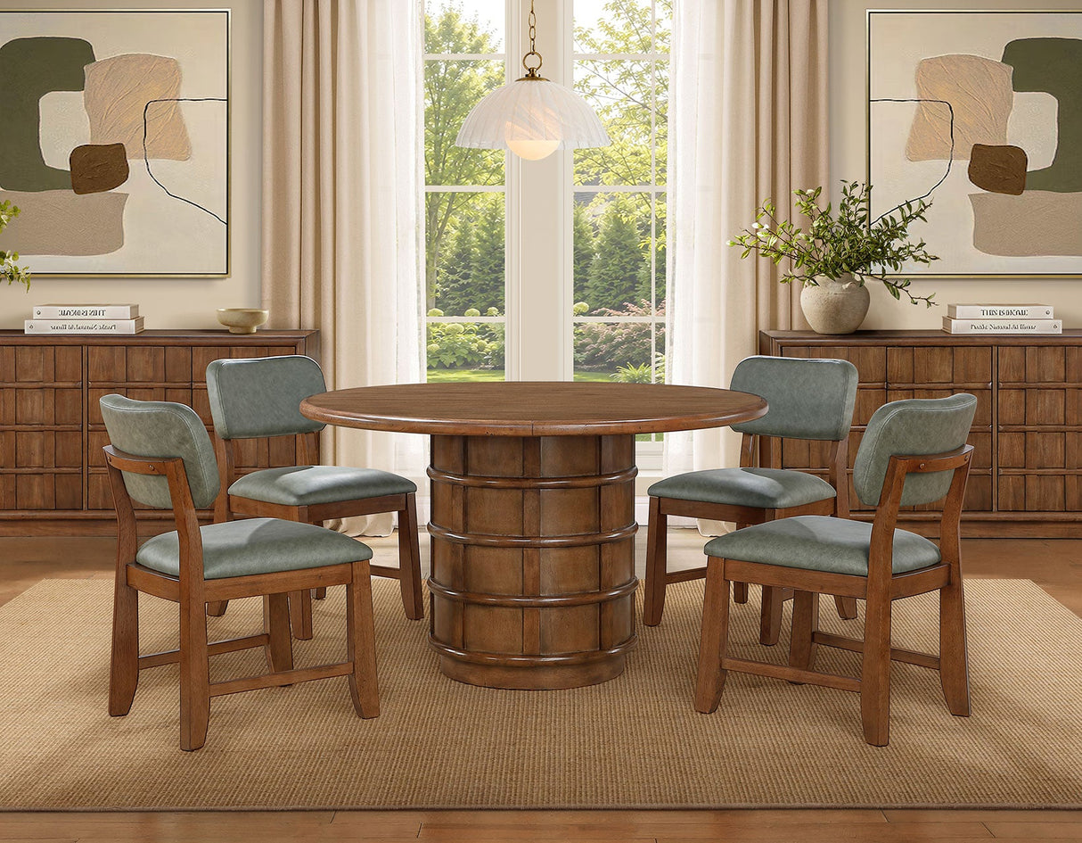 Ventura Brown Round Dining Table by Steve Silver at Eve Furniture