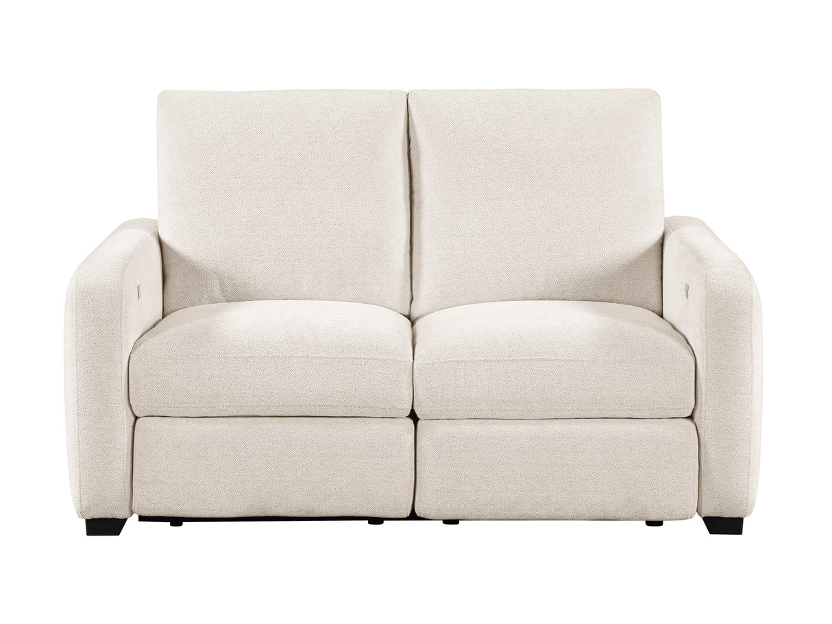 Vera Beige Power Double Reclining Loveseat by Homelegance at Eve Furniture