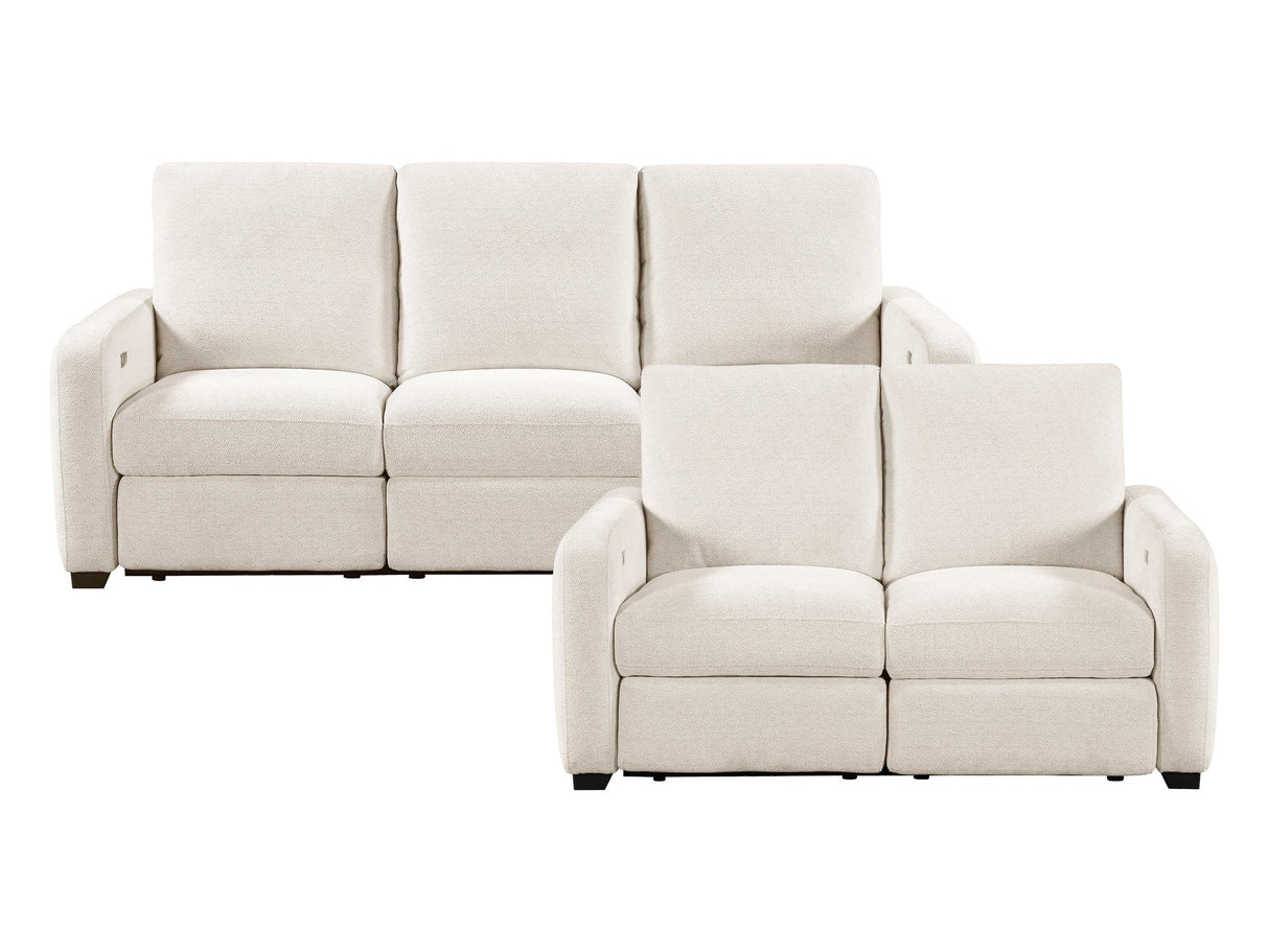 Vera Beige Power Double Reclining Sofa and Loveseat by Homelegance at Eve Furniture