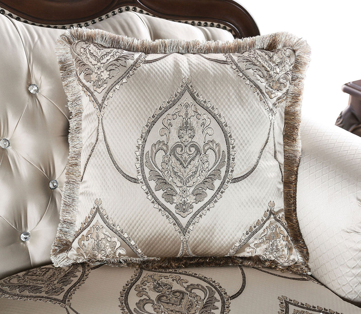 Veracruz Dark Cherry/Beige Sofa & Loveseat by Furniture of America at Eve Furniture