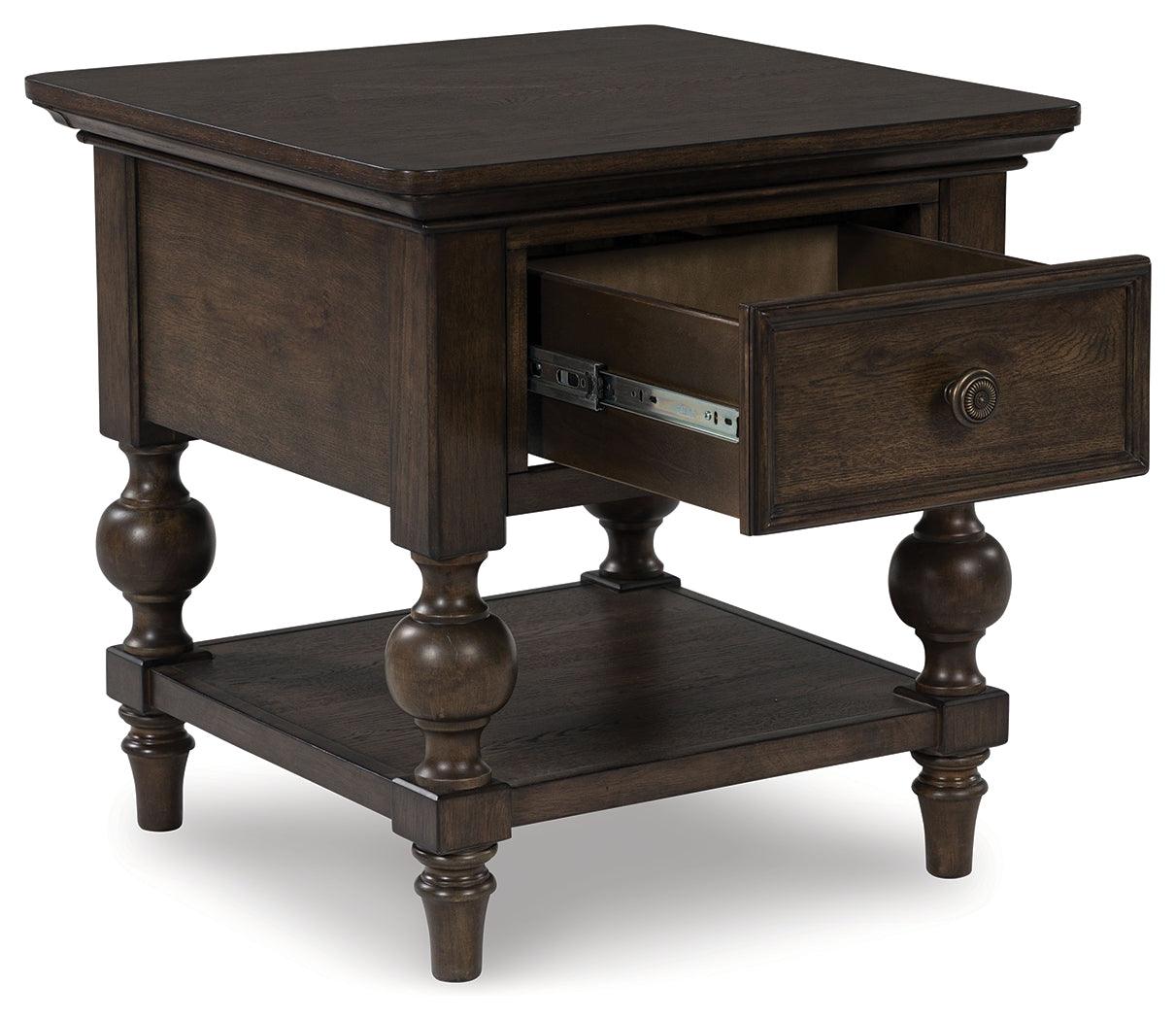 Veramond Dark Brown End Table by Ashley at Eve Furniture