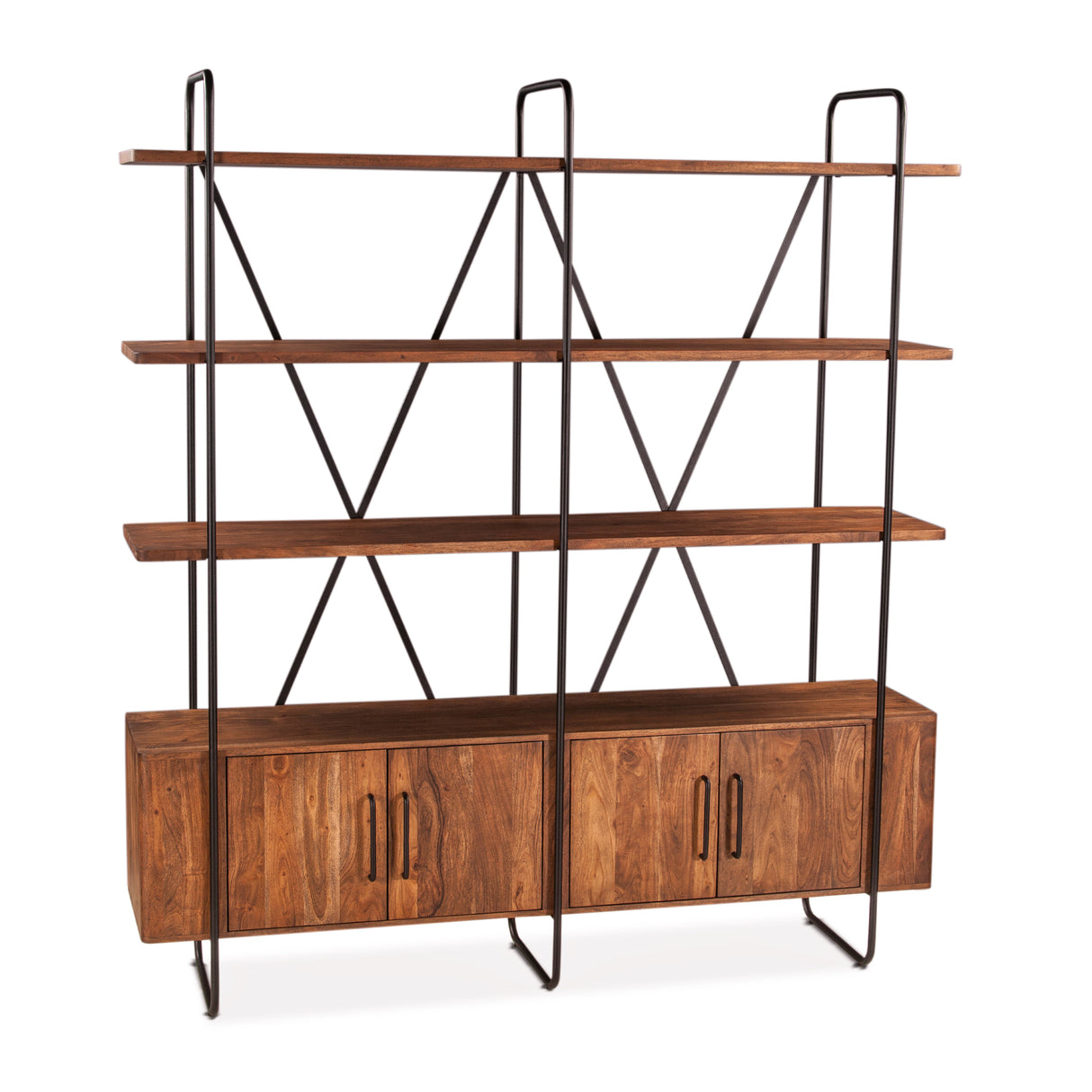 Verbania 75" Bookshelf in Pecan Brown Acacia Wood by Home Trends & Design at Eve Furniture