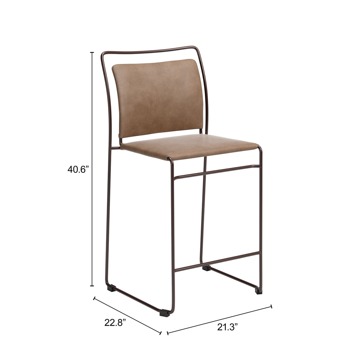 Verbena Brown Counter Stool (Set of 2) by Zuomod at Eve Furniture