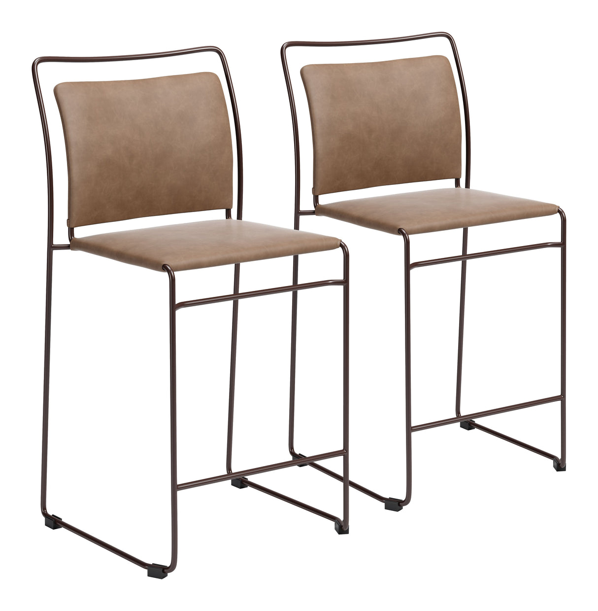 Verbena Brown Counter Stool (Set of 2) by Zuomod at Eve Furniture