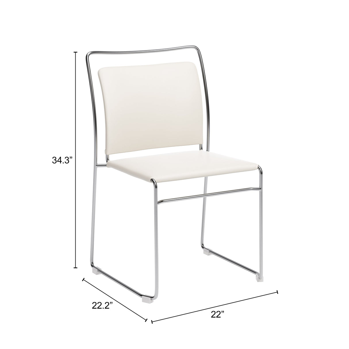 Verbena Cream Dining Chair (Set of 2) by Zuomod at Eve Furniture