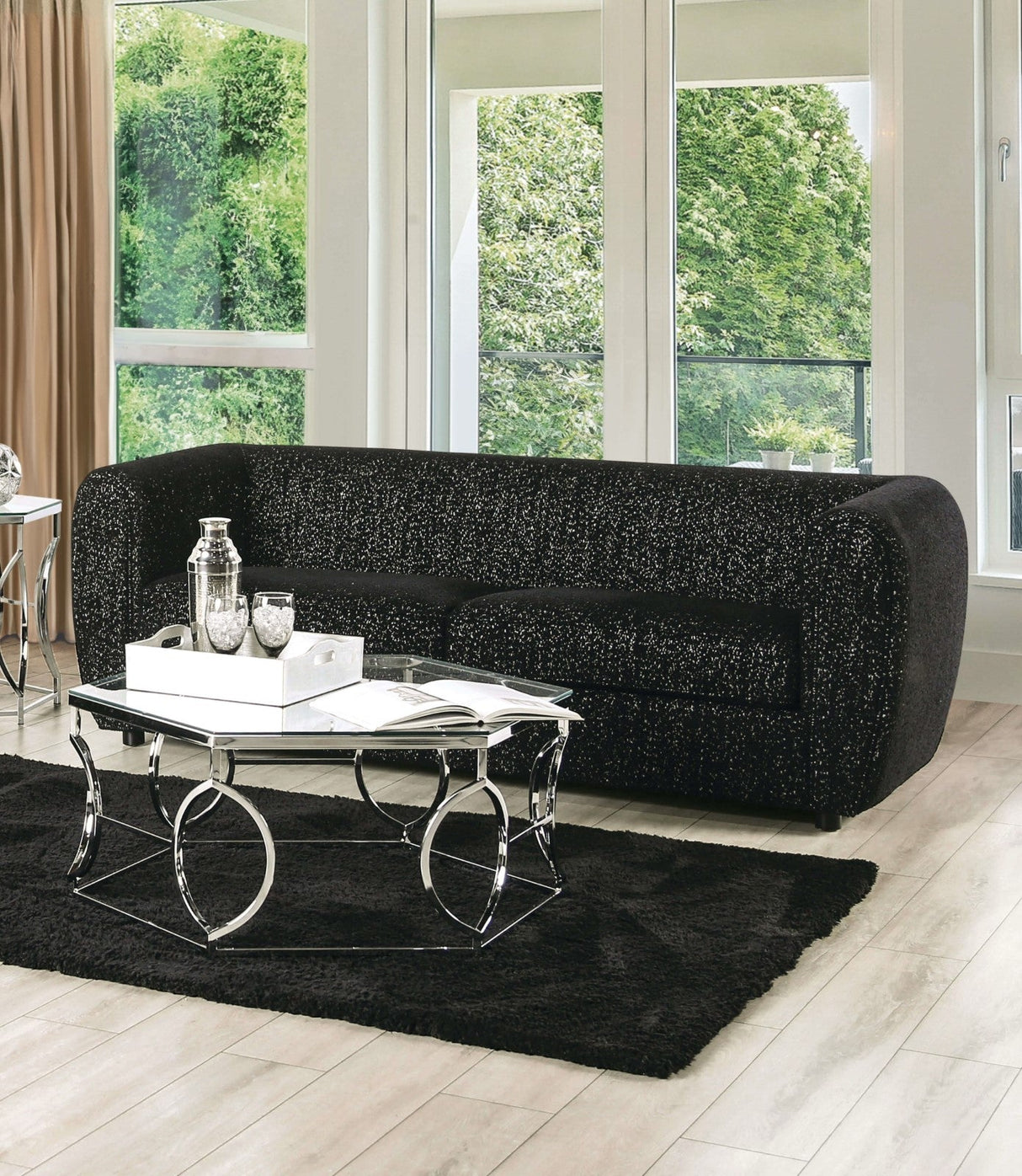Verdal Black Sofa & Loveseat by Furniture of America at Eve Furniture
