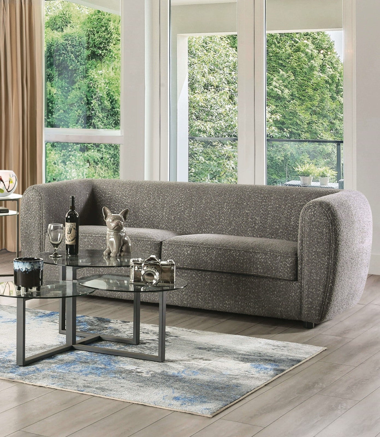 Verdal Charcoal Gray Sofa & Loveseat by Furniture of America at Eve Furniture
