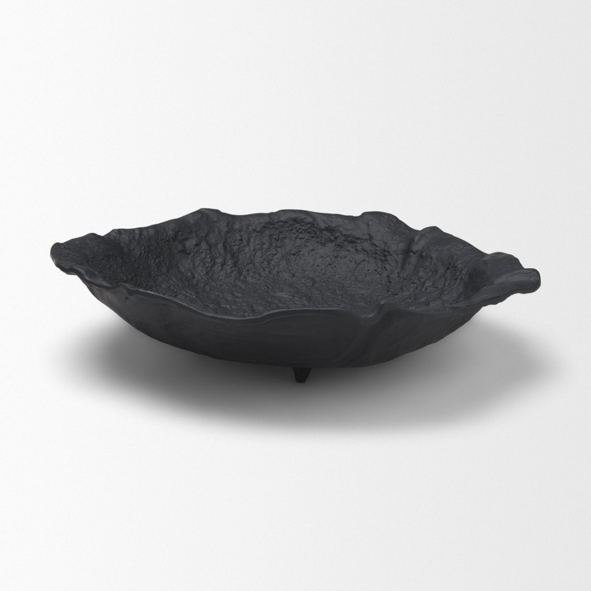 Verdant Large Matte Black Metal Decorative Centerpiece Bowl by Mercana at Eve Furniture