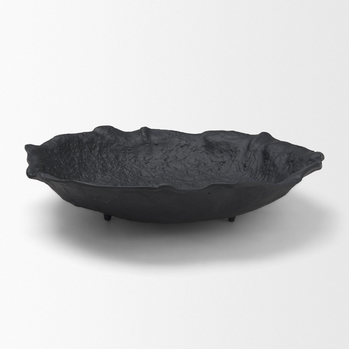 Verdant Large Matte Black Metal Decorative Centerpiece Bowl by Mercana at Eve Furniture