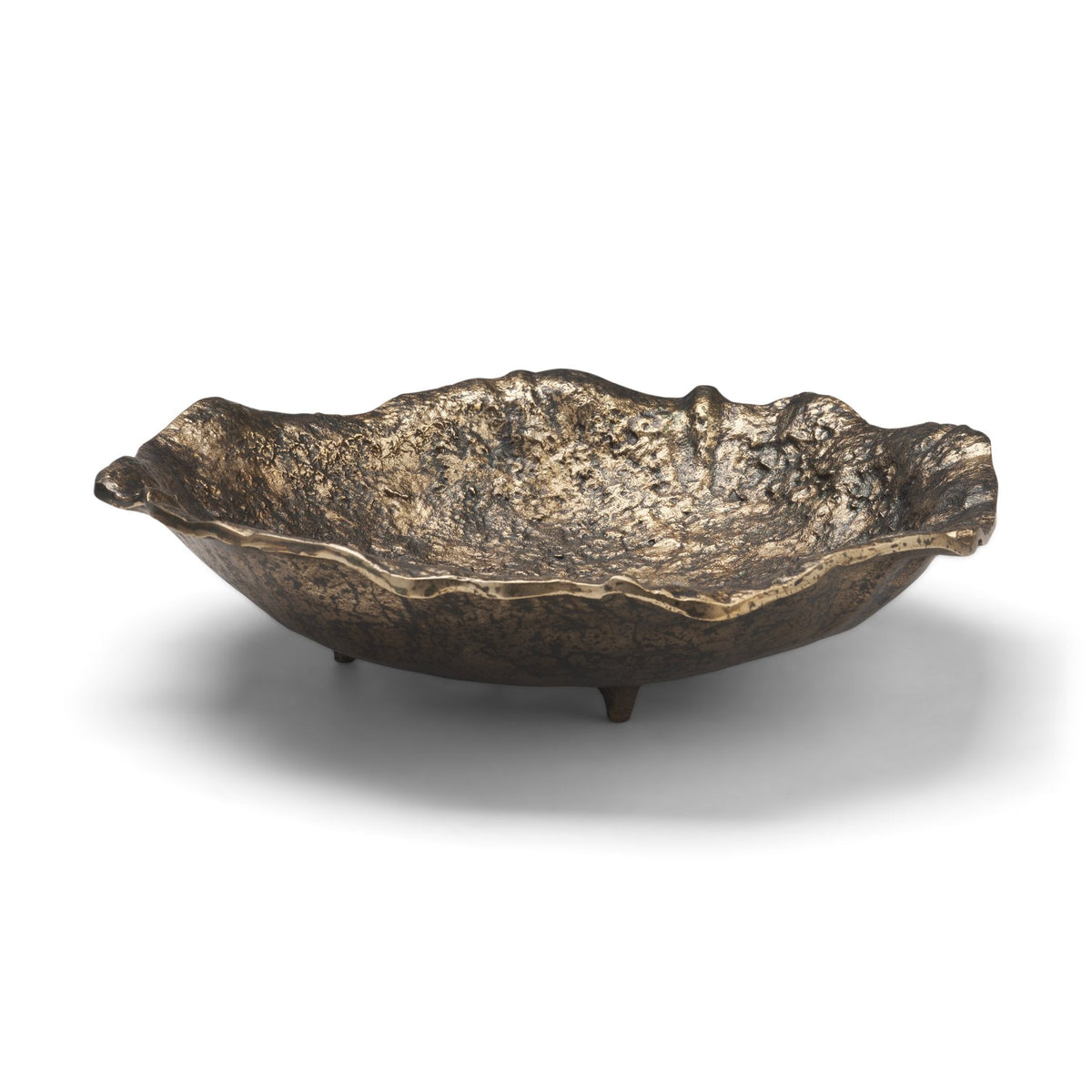 Verdant Small Antiqued Brass Metal Decorative Centerpiece Bowl by Mercana at Eve Furniture